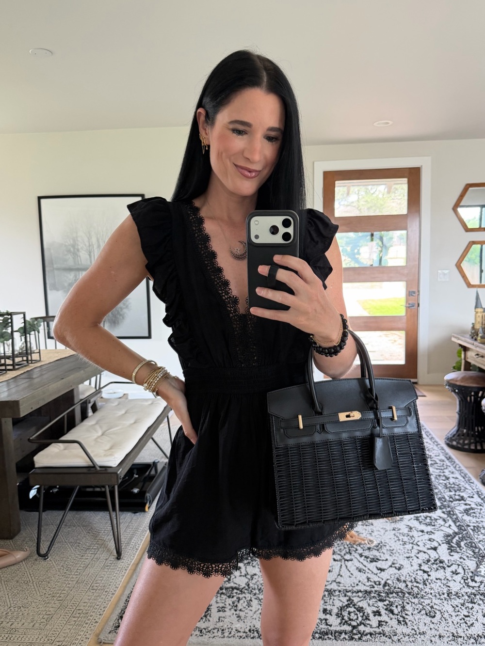 Cupshe Clover Black Ruffle Romper - Picture 2 of 10